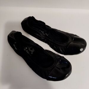 Corso Como Ballabox Black Leather Ballet Flats